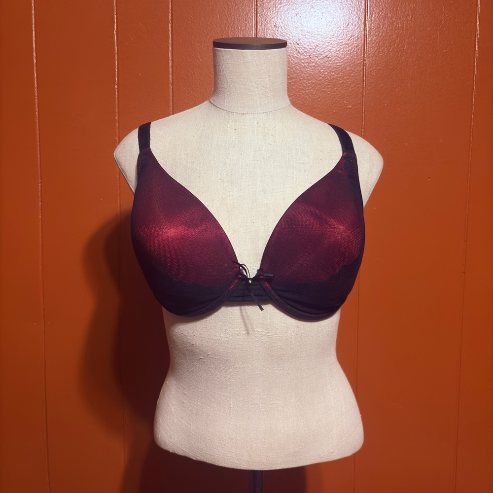 vassarette Deep Burgundy Plunge Bra